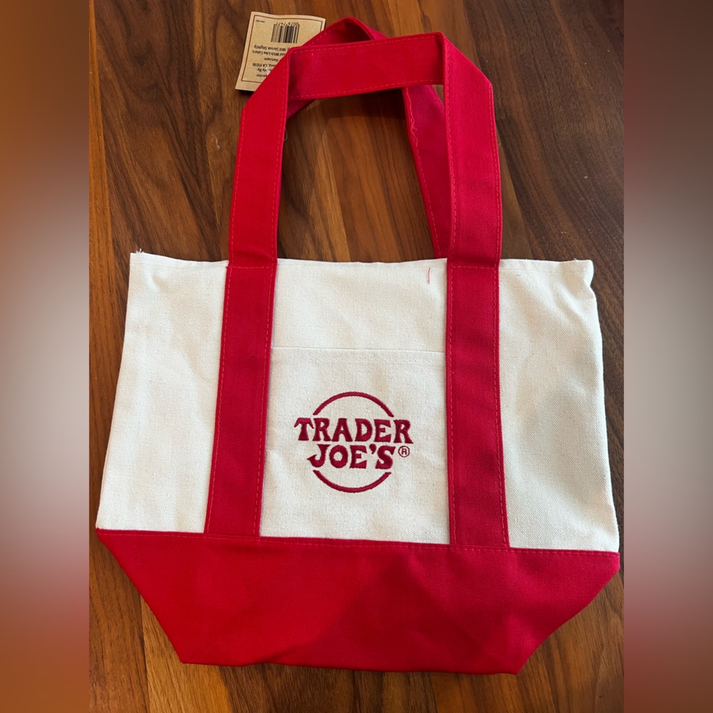 Trader Joe's Red and White Tote Bag